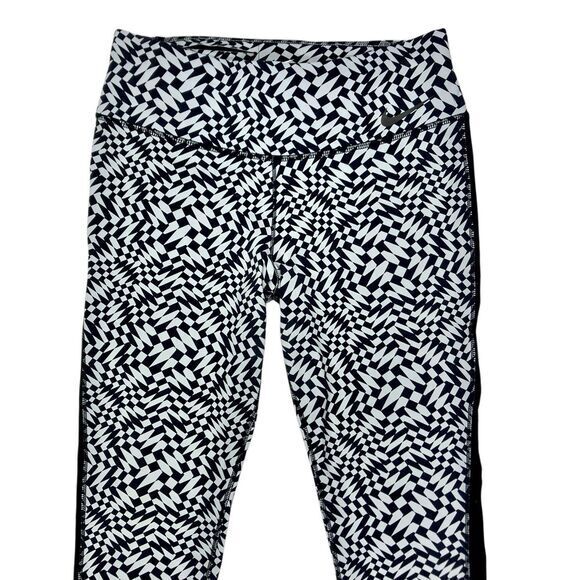 Nike Legendary Athletic Leggings M Black Gray Print Performance Workout Stretchy - Picture 4 of 16